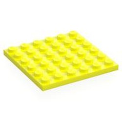 LEGO part 3958 Plate 6 x 6 in Vibrant Yellow