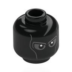 LEGO part 28621pr0094 Minifig Head with print in Black