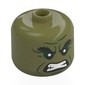 BigFig Head Hulk, Thick Black Eyebrows, Dark Green Eyeshadow, Angry, Teeth Print