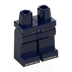 LEGO part 970c05pr0023 Hips and Dark Blue Legs with print in Earth Blue/ Dark Blue