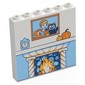 Panel 1 x 6 x 5 with Medium Blue Fireplace, Pumpkins, Clock, Framed Picture of Rapunzel, Dog, Cat, Mouse print