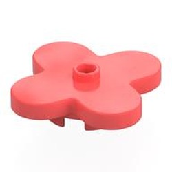 LEGO part 35473 Flower 4 x 4 Rounded Petals with Center Stud in Vibrant Coral/ Coral