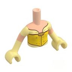 LEGO part 92456c01pr0084 Minidoll Torso Girl with Light Nougat Arms and Hands with print in Light Nougat