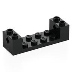 LEGO part 3668 Brick Special 2 x 6 x 1 1/3 with Axle Holes and 2 x 4 Recessed, Ridges at Underside in Black