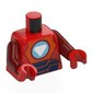 Torso, Dark Red Arms, Red Hands with print