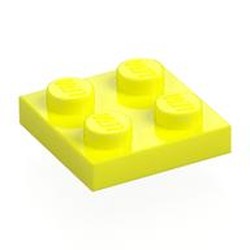 LEGO part 3022 Plate 2 x 2 in Vibrant Yellow