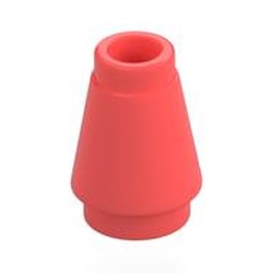 LEGO part 59900 Cone 1 x 1 [Top Groove] in Vibrant Coral/ Coral