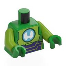 LEGO part 973c18h06pr0001 Torso, Lime Arms, Bright Green Hands with print in Bright Green