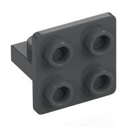 LEGO part 7674 Bracket 1 x 2 - 2 x 2 Centered in Dark Stone Grey / Dark Bluish Gray