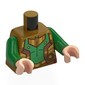Torso, Bright Green Arms, Light Nougat Hands with print