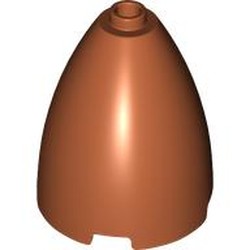 LEGO part 1744 Cone 3 x 3 x 3 (Elliptic Paraboloid) with Internal Axle Hole in Dark Orange
