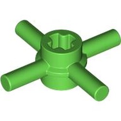 LEGO part 68888 Technic Axle Connector Hub with 4 Bars at 90°, Reinforced Axle Hole in Bright Green