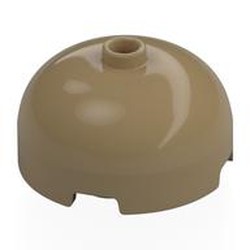 LEGO part 49308 Brick Round 3 x 3 Dome with Center Stud in Sand Yellow/ Dark Tan