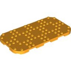 LEGO part 5251 Plate Round Corners 8 x 16 x 2/3 Circle with Reduced Knobs in Flame Yellowish Orange/ Bright Light Orange