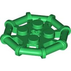 LEGO part 30033 Plate Special 2 x 2 with Bar Frame Octagonal in Dark Green/ Green