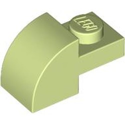 LEGO part 5841 Brick Curved 1 x 2 x 1 with Curved Top in Spring Yellowish Green/ Yellowish Green