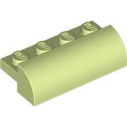 LEGO part 5842 Brick Curved 2 x 4 x 1 in Spring Yellowish Green/ Yellowish Green