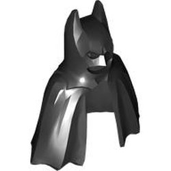 LEGO part 8278 Mask, Batman Cowl with Straight, Wide Cape in Black