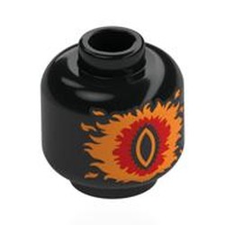 LEGO part 28621pr0113 Minifig Head with print in Black