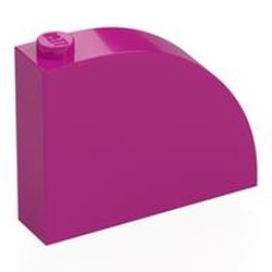 LEGO part 65734 Brick Curved 1 x 4 x 3 in Bright Reddish Violet/ Magenta