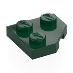 LEGO part 26601 Wedge Plate 2 x 2 Cut Corner in Earth Green/ Dark Green