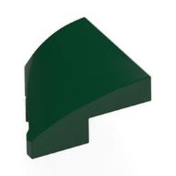 LEGO part 5093 Brick Wedged, Curved 2 x 2 with Stud Notch Right in Earth Green/ Dark Green