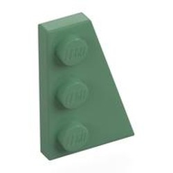 LEGO part 43722 Wedge Plate 3 x 2 Right in Sand Green
