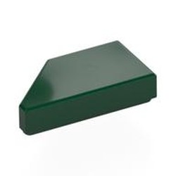 LEGO part 5092 Tile 1 x 2 with Stud Notch Right in Earth Green/ Dark Green