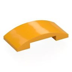LEGO part 7547 Brick Curved 4 x 2 Double in Flame Yellowish Orange/ Bright Light Orange