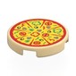 Tile Round 2 x 2 with Red/Yellow Pizza print