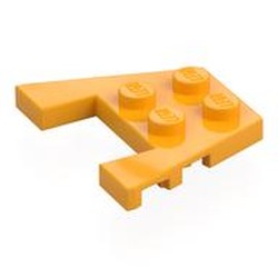 LEGO part 90194 Wedge Plate 3 x 4 with Stud Notches [Reinforced Underside] in Flame Yellowish Orange/ Bright Light Orange