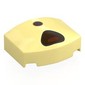 Wedge Curved 3 x 4 Triple, No Studs with Black/Reddish Brown Nose, O-Shaped Mouth print