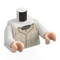 Torso, Silver Necklace/Cape Clip, Gold Squared Decorations White Arms, Light Nougat Hands