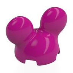 LEGO part 8100 Brick Round, 2 x 2 x 2 with Mickey Mouse Ears in Bright Reddish Violet/ Magenta