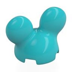 LEGO part 8100 Brick Round, 2 x 2 x 2 with Mickey Mouse Ears in Medium Azure