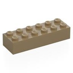 LEGO part 2456 Brick 2 x 6 in Sand Yellow/ Dark Tan