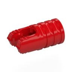 LEGO part 57360 Hinge Cylinder 1 x 2 Locking with 2 Click Fingers and Axle Hole, 7 Teeth in Bright Red/ Red