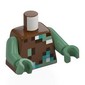 Torso Pixelated White, Green, Dark Brown, Dark Turquoise, and Sand Green Squares Print, Sand Green Arms and Hands