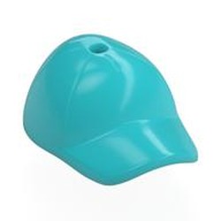 LEGO part 11303 Hat / Cap Short Curved Bill with Seams and Hole on Top in Medium Azure