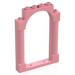 LEGO part 40066 Panel 1 x 6 x 7 with 2 Columns and Arch in Warm Pink