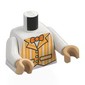 Torso, White Arms, Warm Tan Hands with print