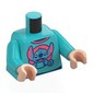 Torso, Stitch on Coral Background print, Medium Azure Arms, Light Nougat Hands
