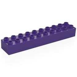 LEGO part 2291 Duplo Brick 2 x 10 in Medium Lilac/ Dark Purple