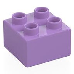 LEGO part 3437 Duplo Brick 2 x 2 in Medium Lavender