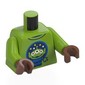 Torso, Toy Story Alien in Blue Circle, Dark Blue Background print, Lime Arms, Medium Nougat Hands