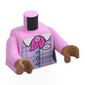 Torso, Bright Pink Arms, Sienna Brown Hands with print