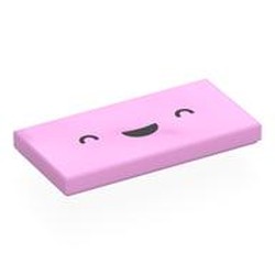 LEGO part 87079pr0152 Tile 2 x 4 with print in Light Purple/ Bright Pink