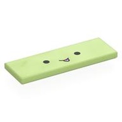 LEGO part 69729pr0068 Tile 2 x 6 with print in Spring Yellowish Green/ Yellowish Green