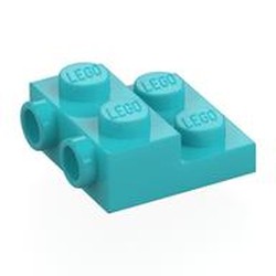 LEGO part 4304 Plate Special 2 x 2 x 2/3 with Two Studs On Side and Two Raised [Half Hollow Anti-stud] - Updated Version in Medium Azure