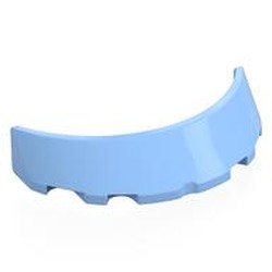 LEGO part 35299 Windscreen 3 x 6 x 1 Curved with Rectangular Stud Holder in Bottom in Light Royal Blue/ Bright Light Blue